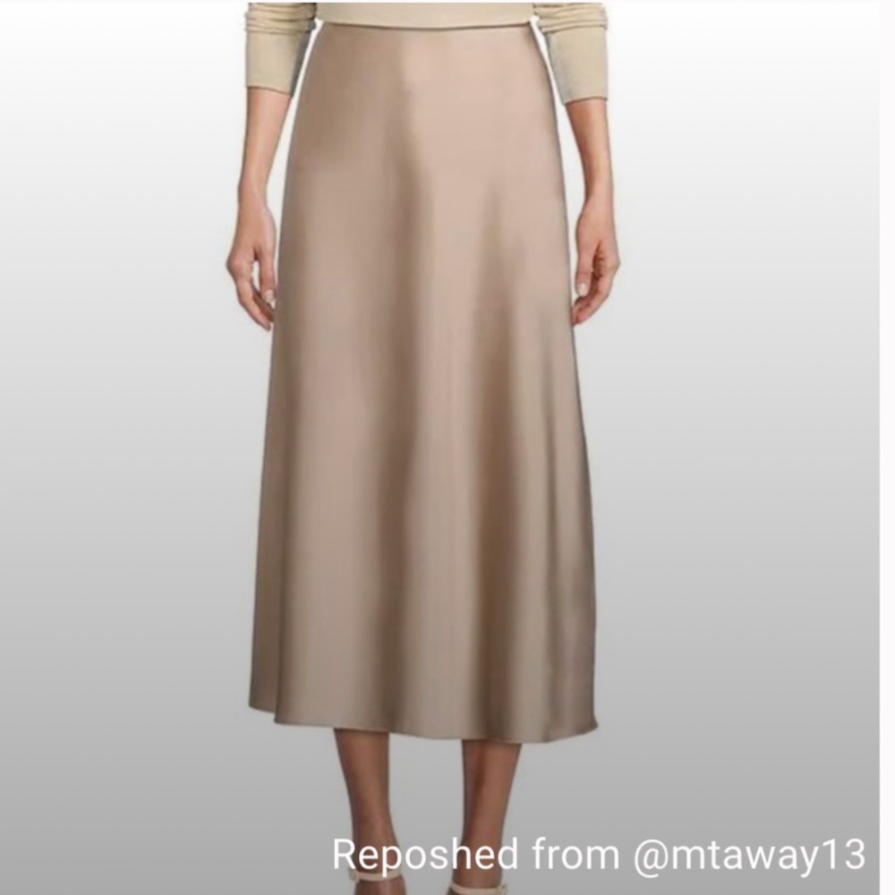 Satin Silk Midi Skirt